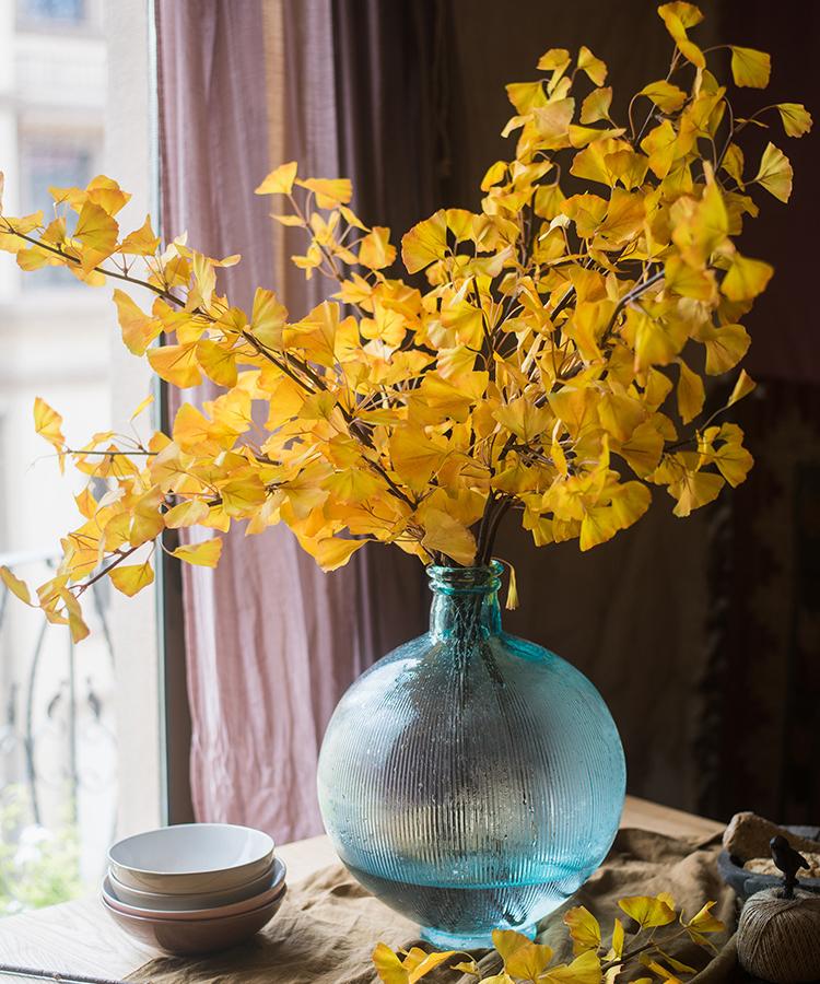 Artificial Ginkgo Stem in Yellow 37" Tall Faux - RusticReach
