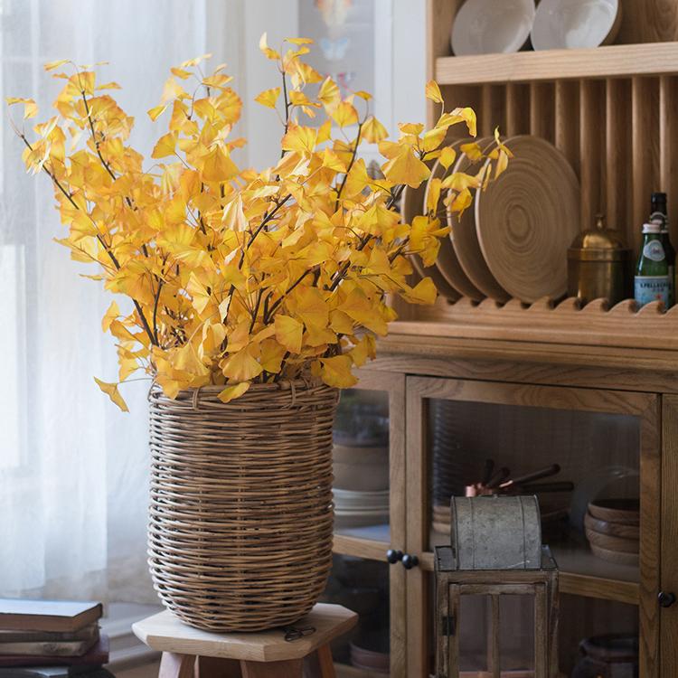 Artificial Ginkgo Stem in Yellow 37" Tall Faux - RusticReach