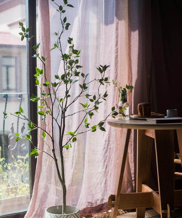 Artificial Green Leaf Faux Tree In Pot - RusticReach