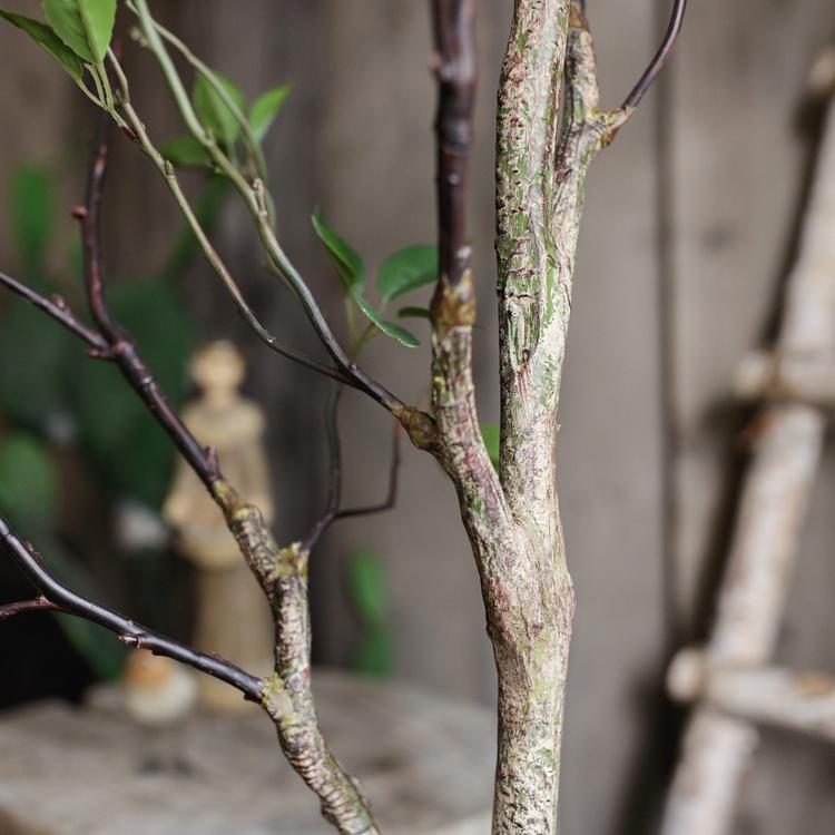 Artificial Green Leaf Faux Tree In Pot - RusticReach