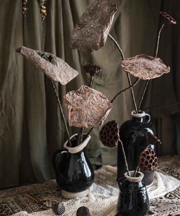 Artificial Lotus Dried Lotus Leaf and Pod - RusticReach