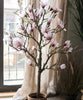Artificial Silk Pink Magnolia Tree In Pot - RusticReach