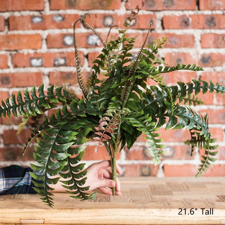 tall indoor faux plants Artificial Faux Plant Big Rock Fern Stem 22" Tall