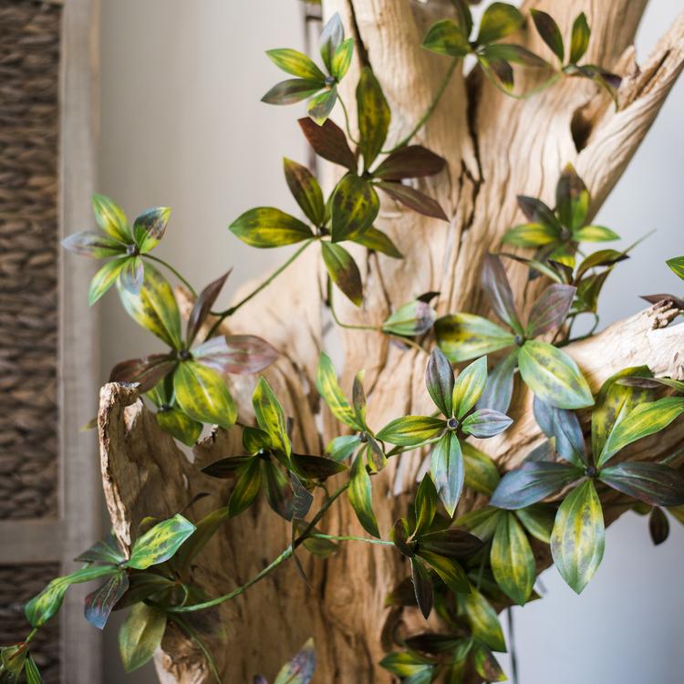 Artificial Plant Brown Green Large Leaf Vine 69" Long - RusticReach