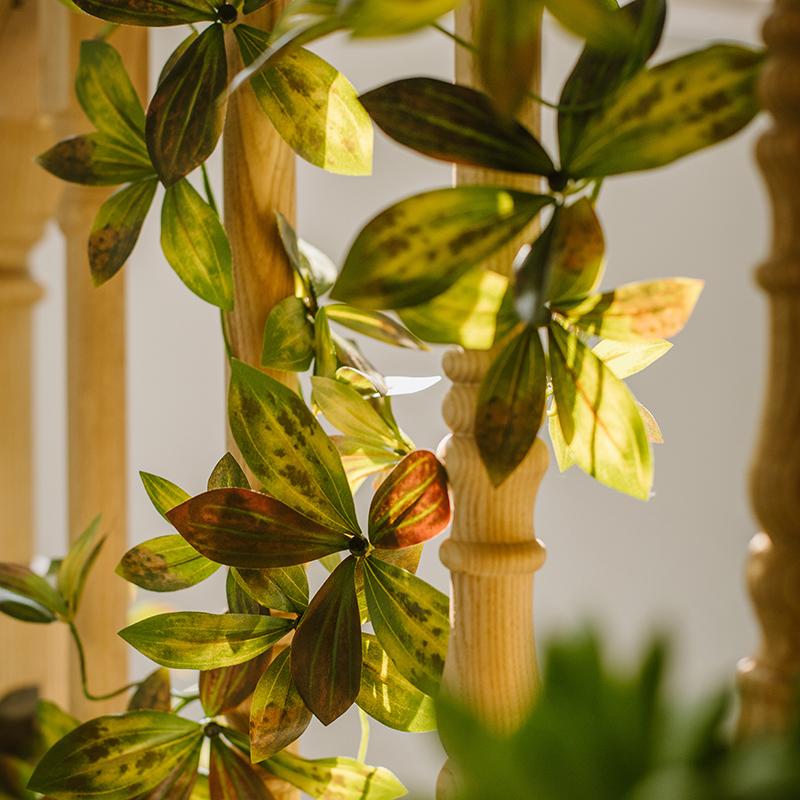 Artificial Plant Brown Green Large Leaf Vine 69" Long - RusticReach