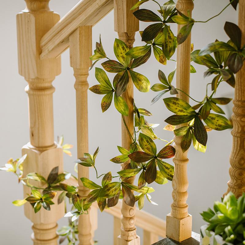 Artificial Plant Brown Green Large Leaf Vine 69" Long - RusticReach
