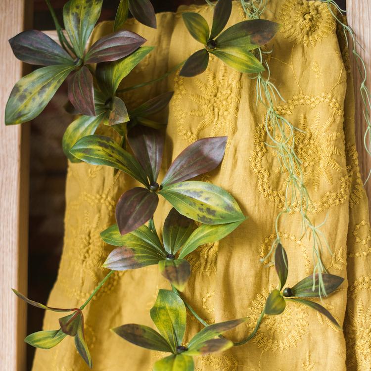 Artificial Plant Brown Green Large Leaf Vine 69" Long - RusticReach