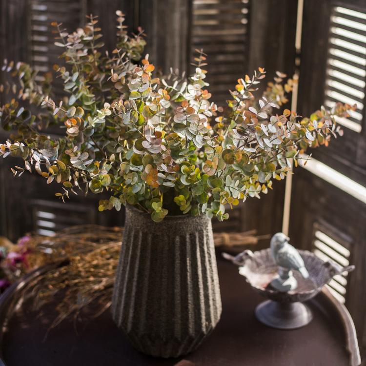 Artificial Faux Plant Eucalyptus Stem Autumn Green 26" Tall - RusticReach