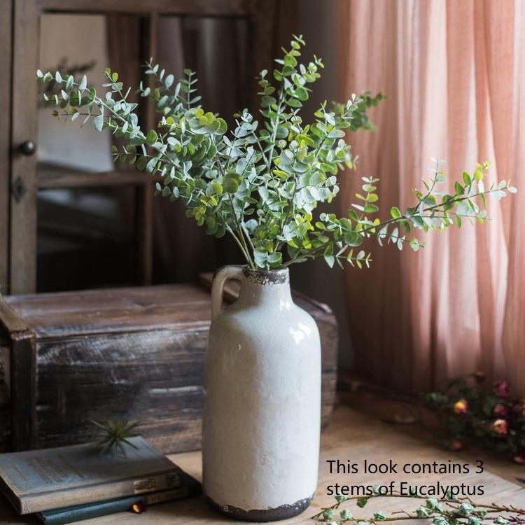 Artificial Faux Plant Eucalyptus Stem Green 26" Tall - RusticReach