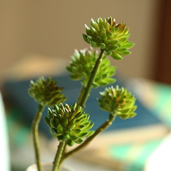 succulent faux Artificial Plant Faux Succulent Stem Set in Green 13
