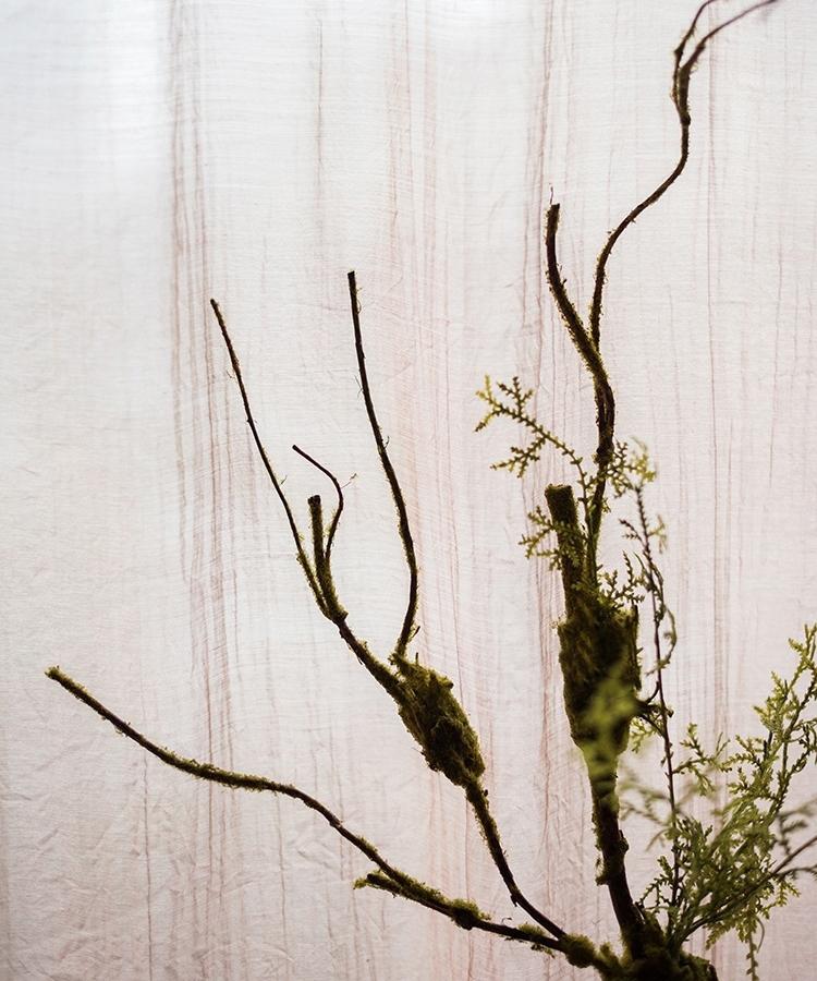 Artificial Plant Moss Rattan Stem 35" Tall - RusticReach