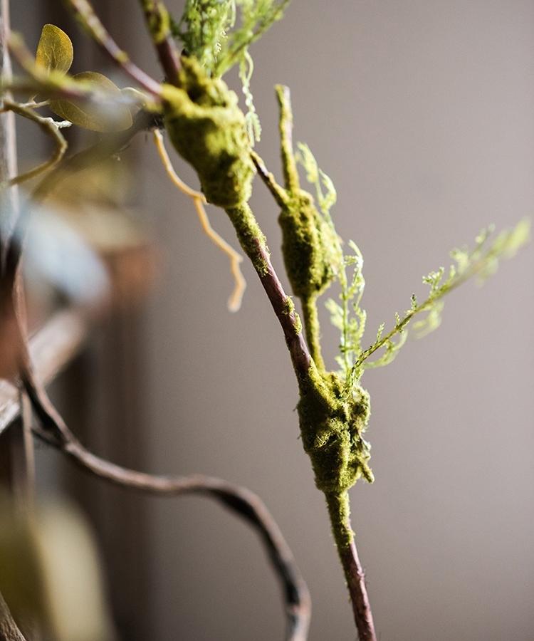Artificial Plant Moss Rattan Stem 35" Tall - RusticReach