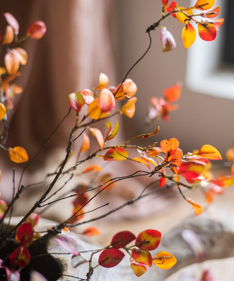 Artificial Plant Red Vine Leaf Stem Faux - RusticReach