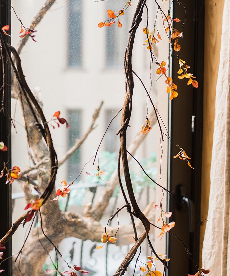 Artificial Plant Red Vine Leaf Stem Faux - RusticReach