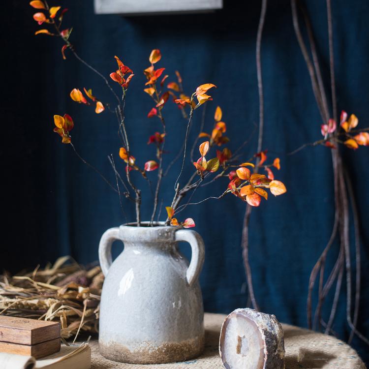 Artificial Plant Red Vine Leaf Stem Faux - RusticReach