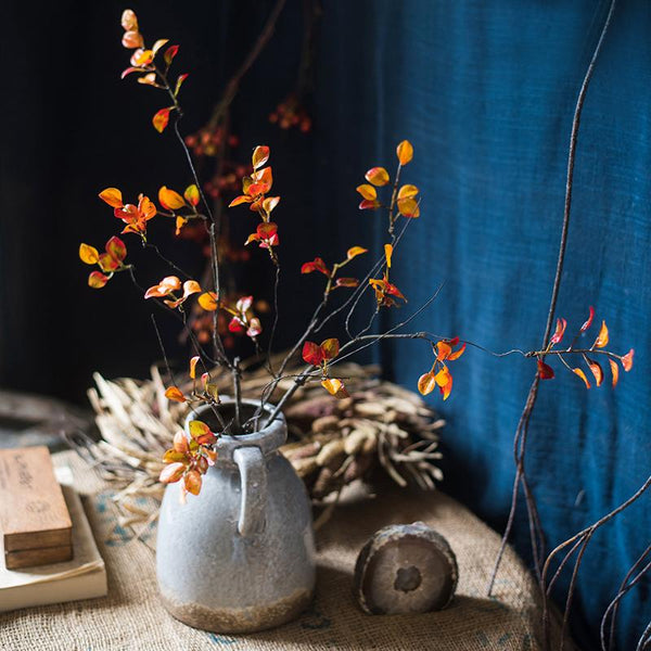 Artificial Plant Red Vine Leaf Stem Faux - RusticReach