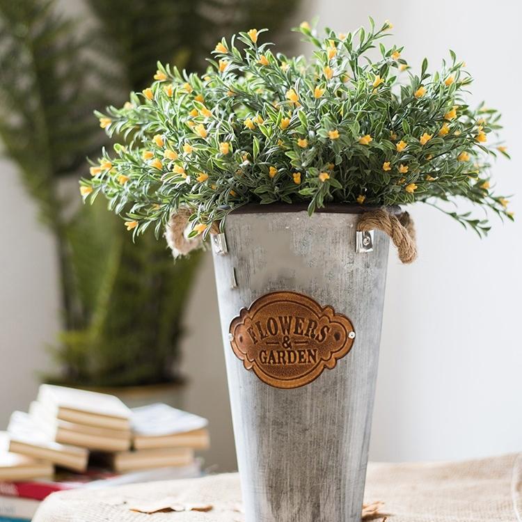 Artificial Plant Silk Small Orchid Stem Set in Yellow 13" Tall - RusticReach