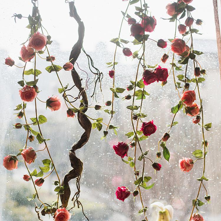 Artificial Rose Branch Vine in Pink 59" Long RusticReach 