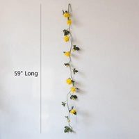 Artificial Rose Single Vine in White or Yellow 59" Long RusticReach 