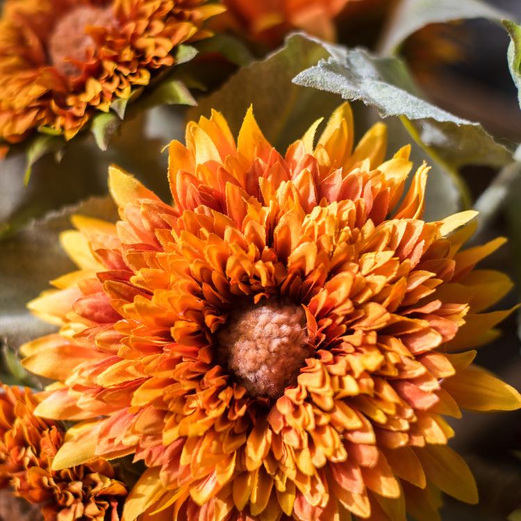 Artificial Sunflower Bouquet in Green or Orange 18" Tall RusticReach 