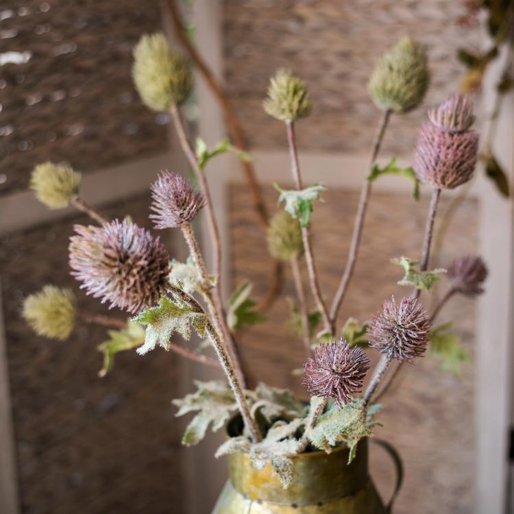 Faux Silk Artificial Thistle Flower Stem 26" Tall - RusticReach