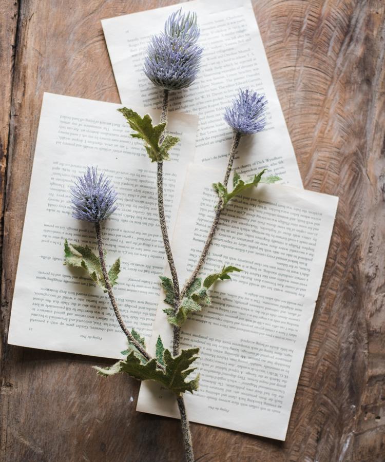 Faux Silk Artificial Thistle Flower Stem 26" Tall - RusticReach