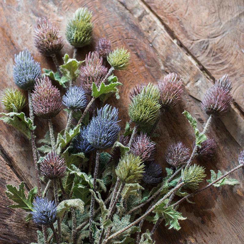 Faux Silk Artificial Thistle Flower Stem 26" Tall - RusticReach