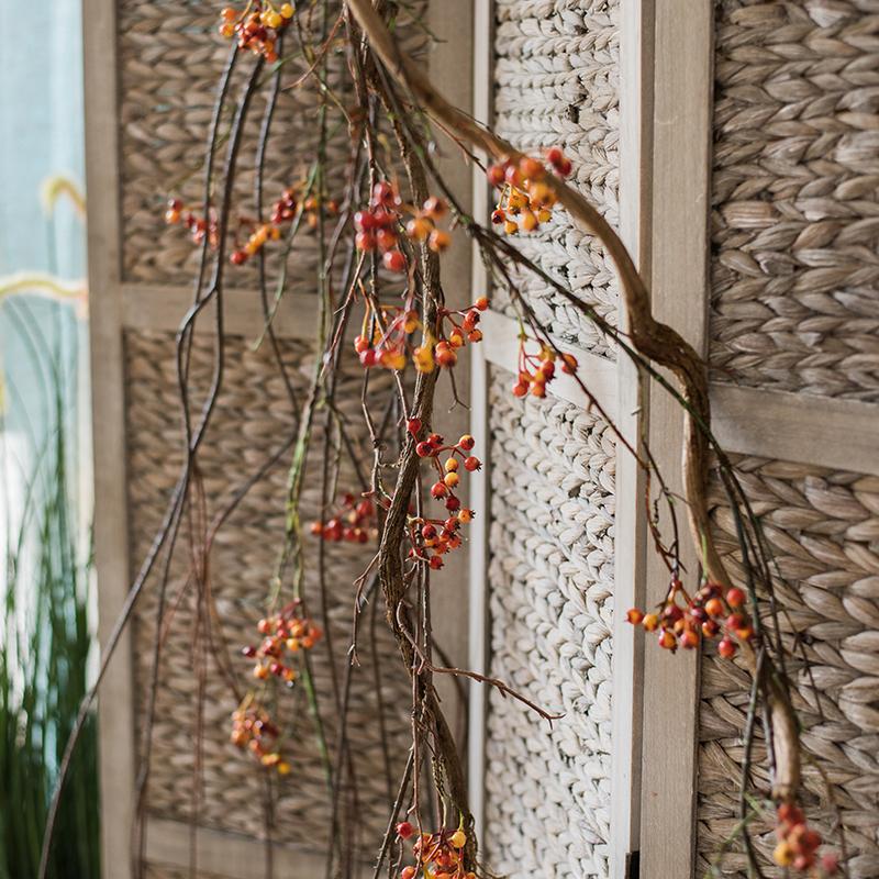Artificial Vine Orange Faux Berry 39" Long - RusticReach