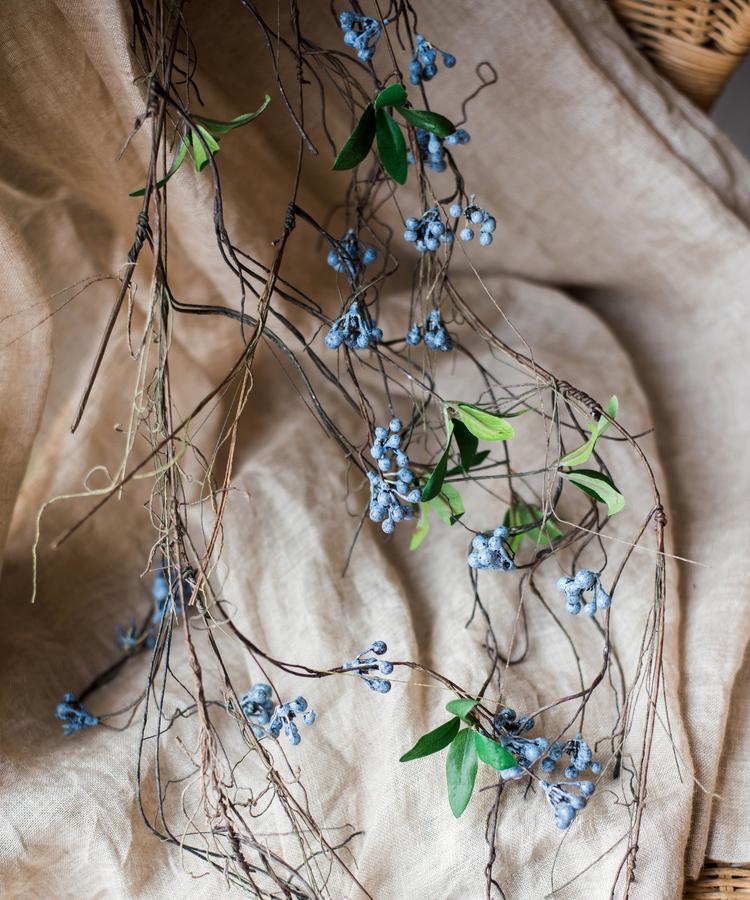 Artificial Wild Blueberry Hanging Vine 43" Long RusticReach 