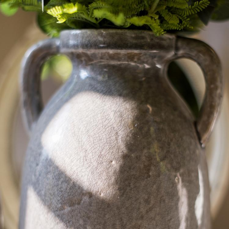Binglie Glazed Pottery Vase with Handles - RusticReach
