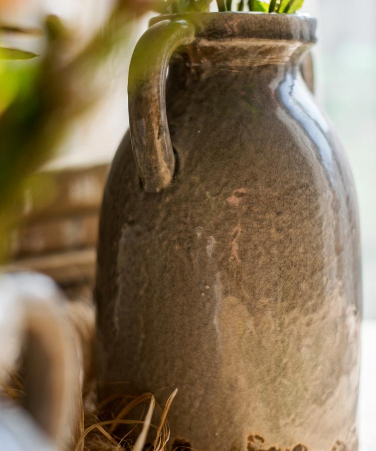 Binglie Glazed Pottery Vase with Handles - RusticReach