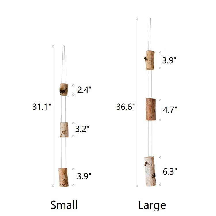 Birch Wood Tiny Planter String Hanging Planter Decoration - RusticReach