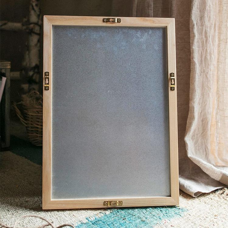 Black Magnetic Chalk Board with Solid Wood Frame - RusticReach