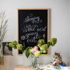 Black Magnetic Chalk Board with Solid Wood Frame - RusticReach
