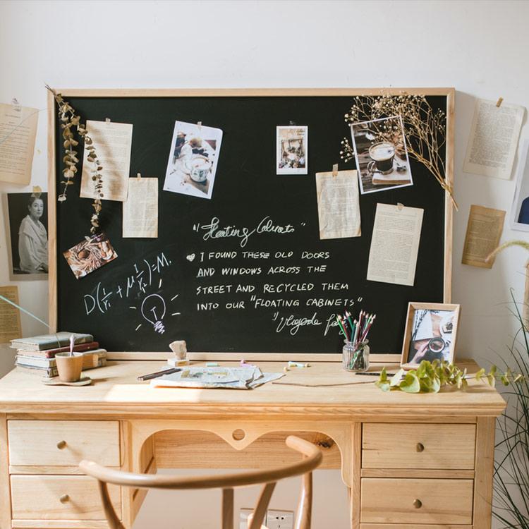Black Magnetic Chalk Board with Solid Wood Frame - RusticReach