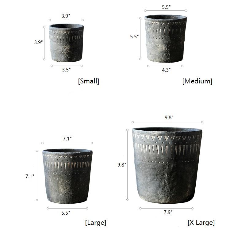 black concrete plant pot Black Pottery Cement Planter