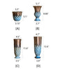 Blue Gold Grid Pattern Glazed Ceramic Vase Collection - RusticReach