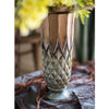 Blue Gold Grid Pattern Glazed Ceramic Vase Collection - RusticReach