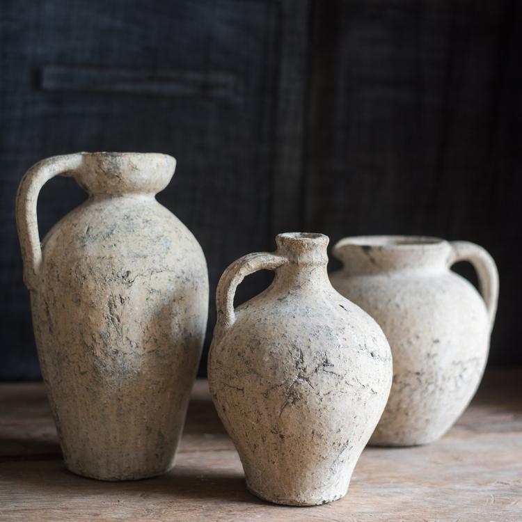 Cement Pot Pompeii Style Handmade Art Amphora Vase Pot - RusticReach