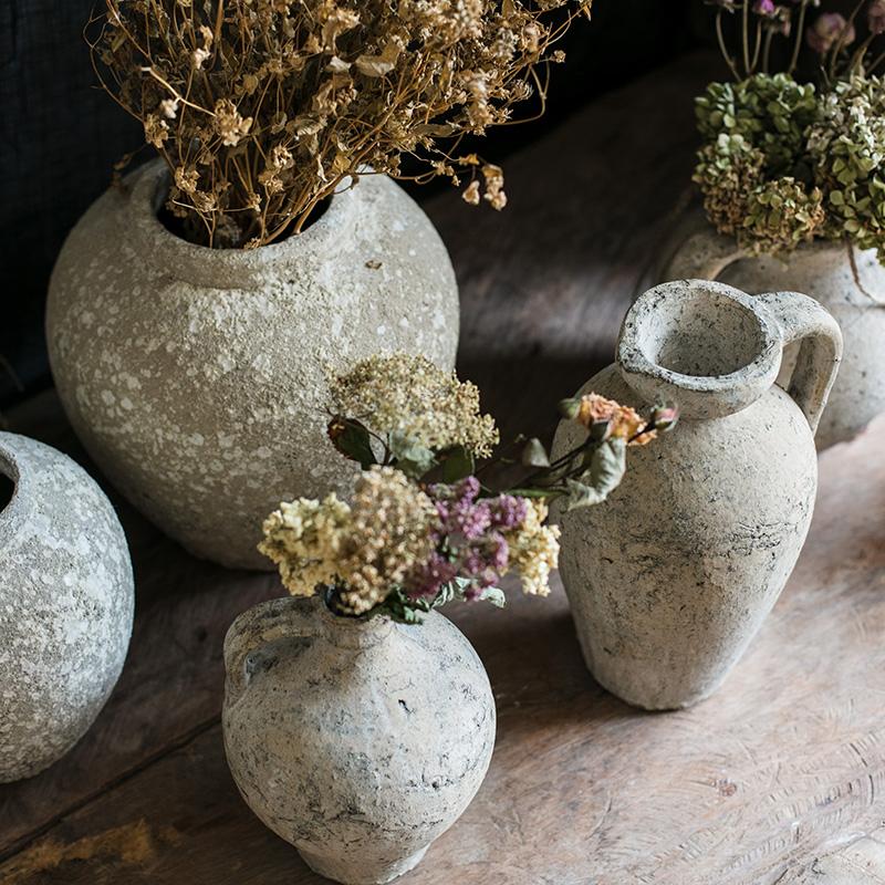 Cement Pot Pompeii Style Handmade Art Amphora Vase Pot - RusticReach