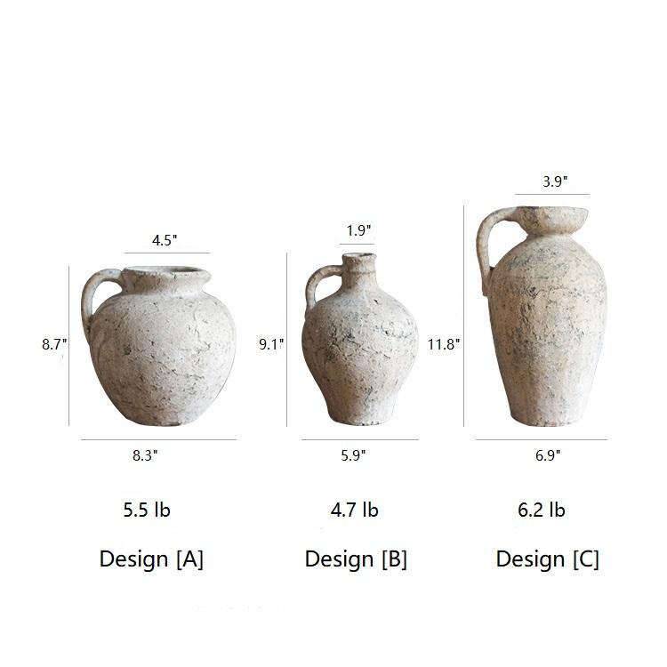 Cement Pot Pompeii Style Handmade Art Amphora Vase Pot - RusticReach