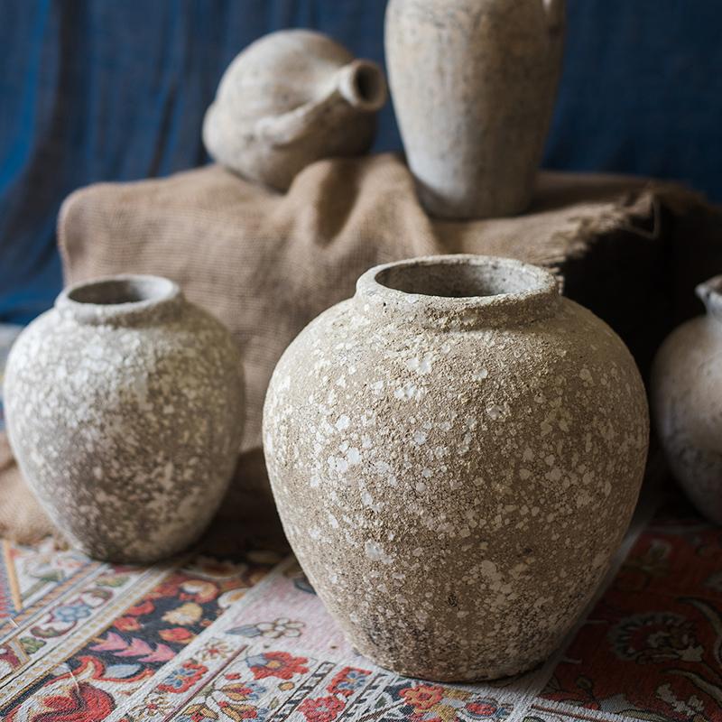 Cement Pot Pompeii Style Handmade Art Jar Pot - RusticReach