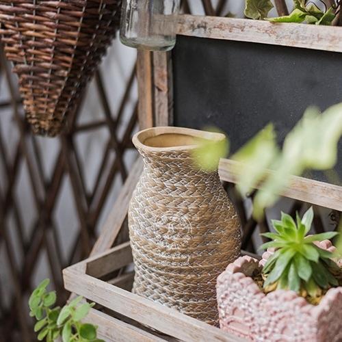 Ceramic Planter Hemp Bag Design - RusticReach
