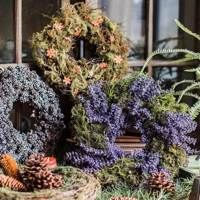 Country Small Silk Wreath in Various Design - RusticReach