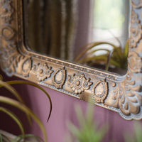 Decorative Mirror French Style Carving Frame Wall Mirror Rectangular RusticReach 