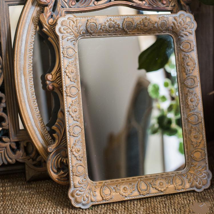 Decorative Mirror French Style Carving Frame Wall Mirror Rectangular RusticReach 