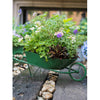 Decorative Planter Cart Green Metal Cart Planter - RusticReach