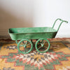 Decorative Planter Cart Green Metal Cart Planter - RusticReach
