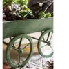 Decorative Planter Cart Green Metal Cart Planter - RusticReach