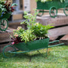 Decorative Planter Cart Green Metal Cart Planter - RusticReach